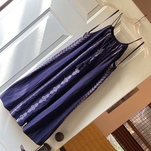 A-line embroidered cotton dress